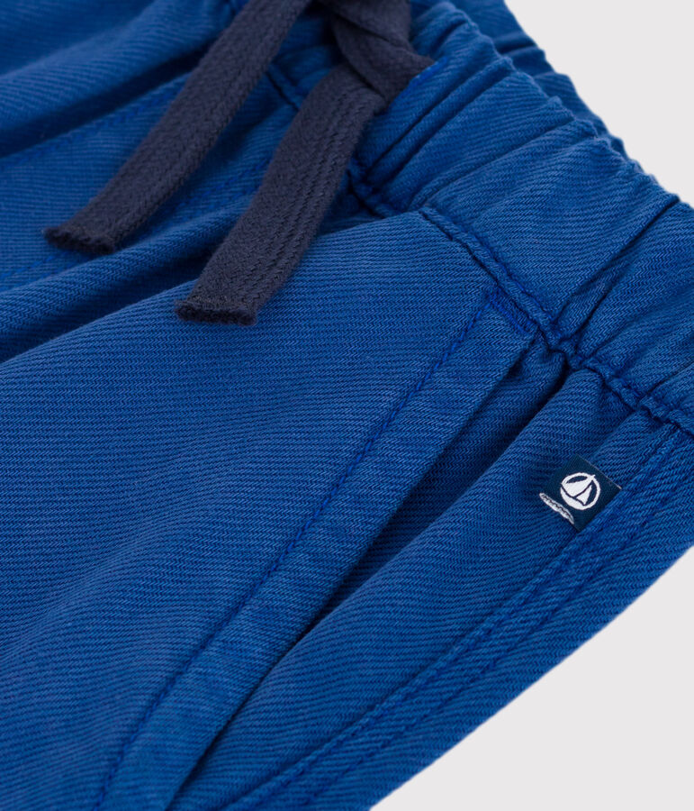 Pantal&oacute;n infantil cargo liso de lyocell azul