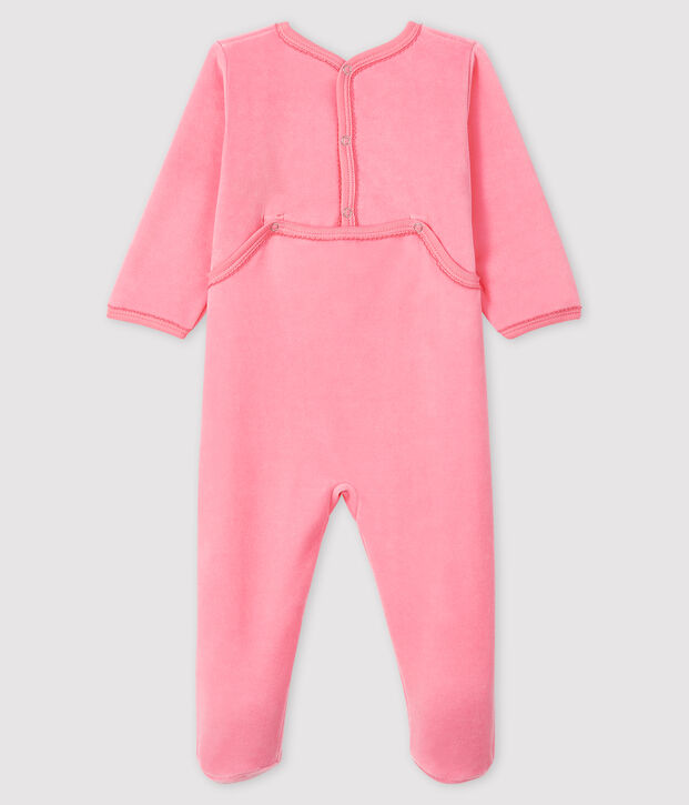 Pelele de terciopelo rosa para beb&eacute; ni&ntilde;a rosa