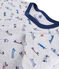 Pijama skates para niño de canalé gris POUSSIERE/blanco MULTICO