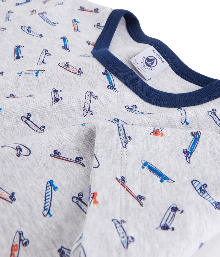 Pijama skates para ni&ntilde;o de canal&eacute; gris/multicolor