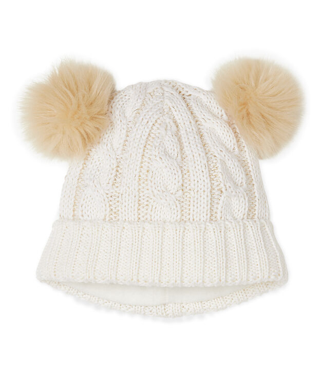 Gorro infantil para ni&ntilde;a blanco/amarillo