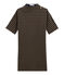 Vestido para mujer a rayas de manga corta en jersey grueso azul SMOKING/marron BRINDILLE