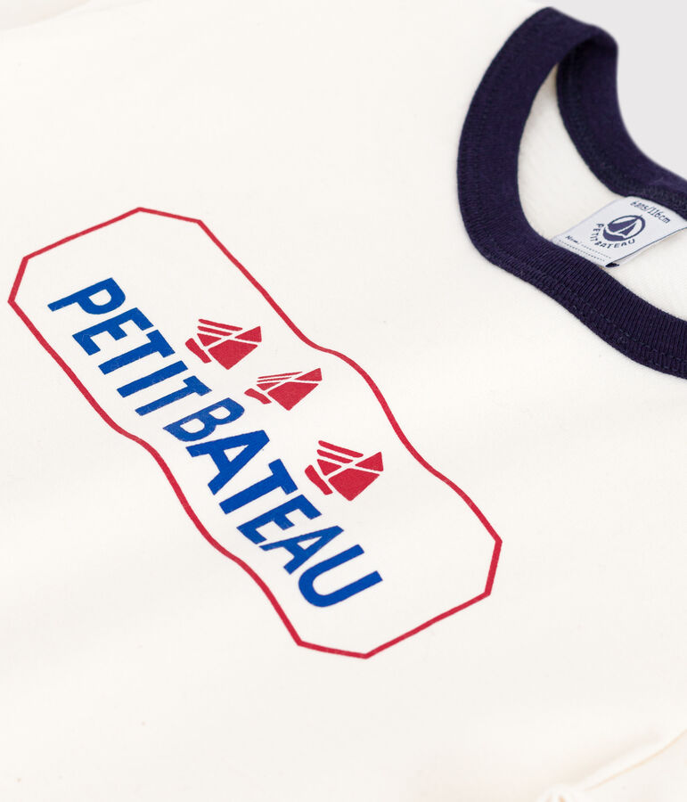 Camiseta infantil estampada de manga corta crudo