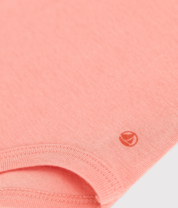 Body liso de algod&oacute;n de manga corta para beb&eacute; naranja