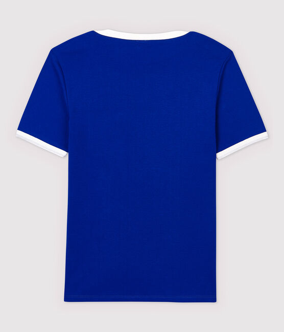 Camiseta de algodón de mujer azul SURF