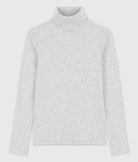 Prenda de cuello de cisne icónica de punto «cocotte» de algodón de mujer gris BELUGA CHINE