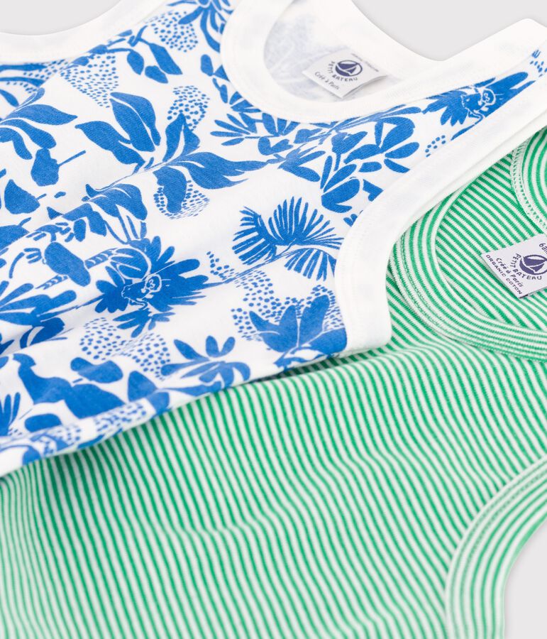 Juego de 2 camisetas de tirantes de jungla de algod&oacute;n de ni&ntilde;o multicolor