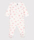 Pijama de felpa cepillada con cuello estampado de corazones para bebé