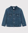 Chaqueta de tejido vaquero orgánico de niña/niño azul DENIM BLEU DELAVE