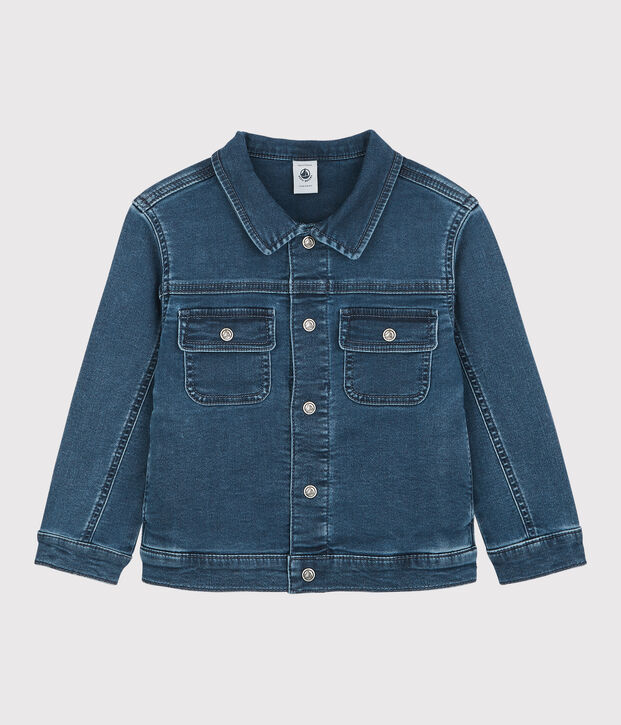 Chaqueta de tejido vaquero org&aacute;nico de ni&ntilde;a/ni&ntilde;o azul