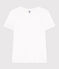Camiseta LA RECTA de algodón con cuello redondo para mujer blanco ECUME