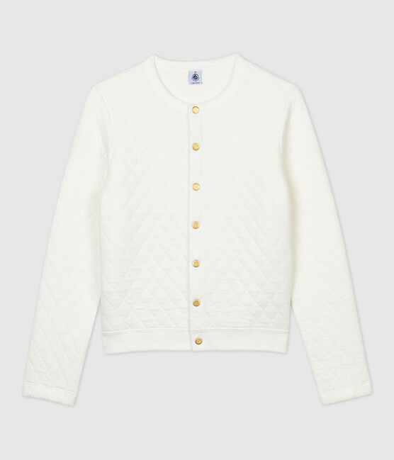 Cárdigan de túbico acolchado de mujer blanco MARSHMALLOW