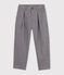 Pantal&oacute;n infantil de pinzas de franela de algod&oacute;n gris