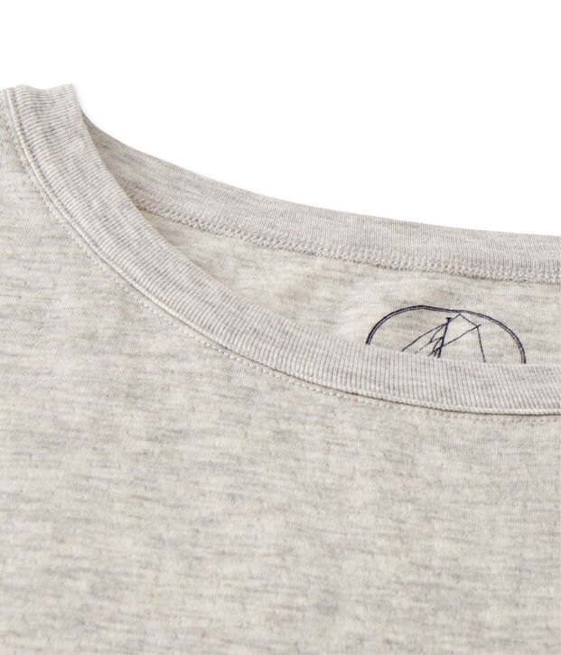 Camiseta maxi para mujer en t&uacute;bico extrafino chin&eacute; gris