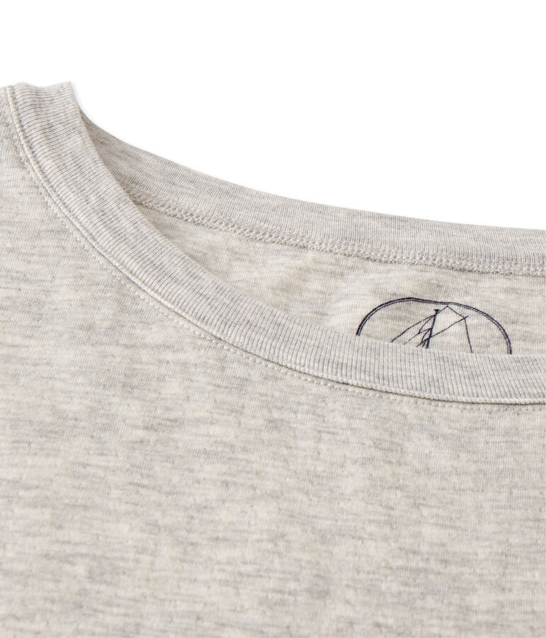 Camiseta maxi para mujer en t&uacute;bico extrafino chin&eacute; gris BELUGA CHINE