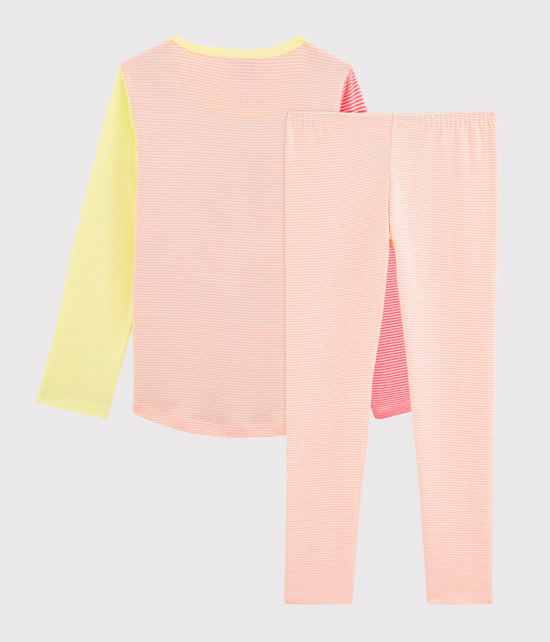 Pijama de punto para ni&ntilde;a blanco/multicolor