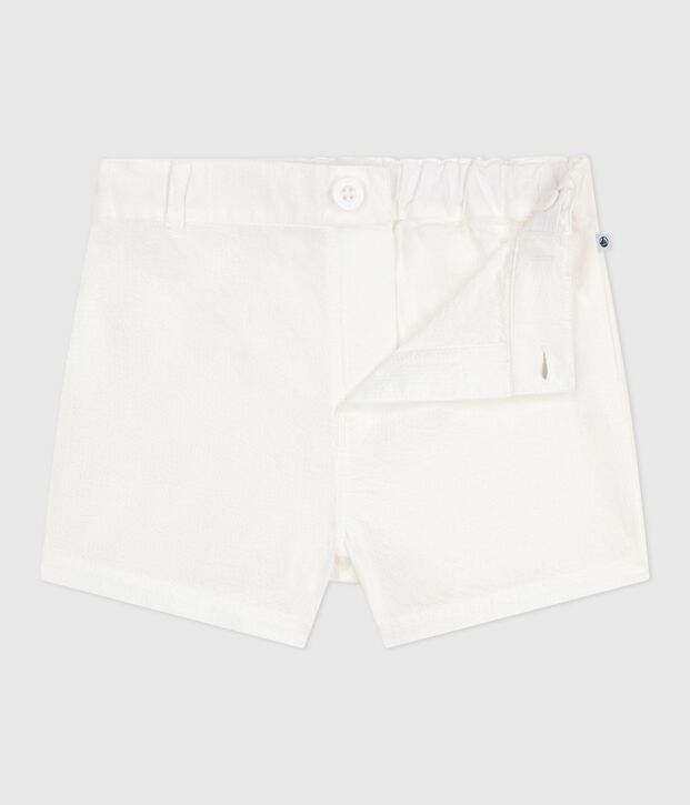 Shorts de seersucker a rayas para beb&eacute; blanco