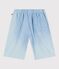 Bermudas cortas infantiles de algod&oacute;n liso azul BLEU CLAIR