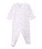 Pijama en túbico rayado para bebé niña blanco ECUME/rosa ROSE/ OR