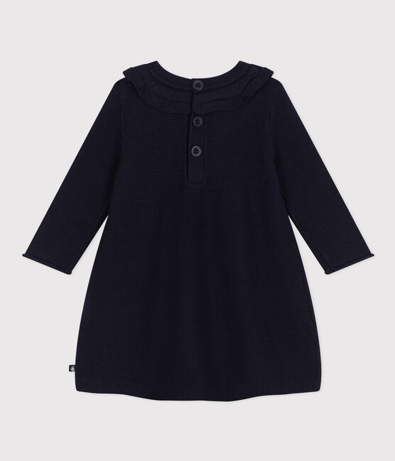 Vestido de manga larga de punto para bebé azul SMOKING