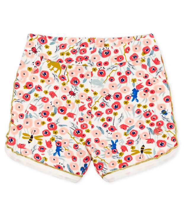 Shorts estampados para beb&eacute; ni&ntilde;a blanco/multicolor