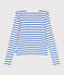 Cárdigan de algodón liso para mujer blanco MARSHMALLOW/azul PERSE