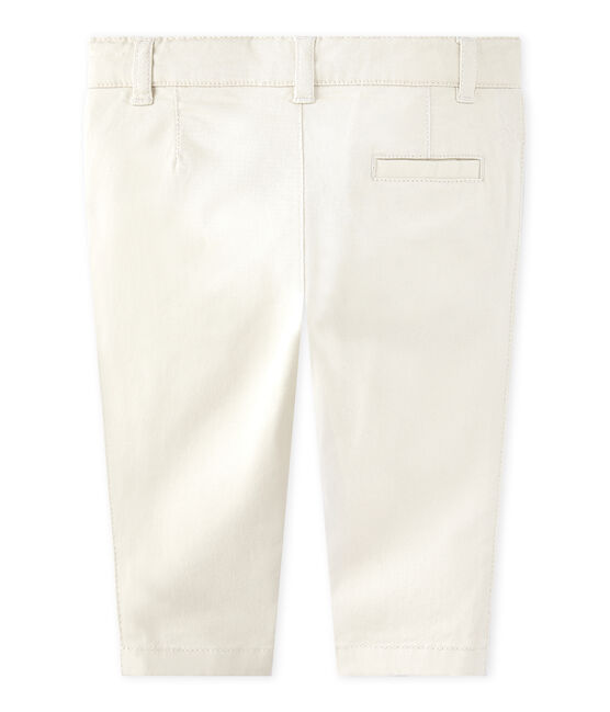 Pantalón de bebé niño en gabardina blanco Feta