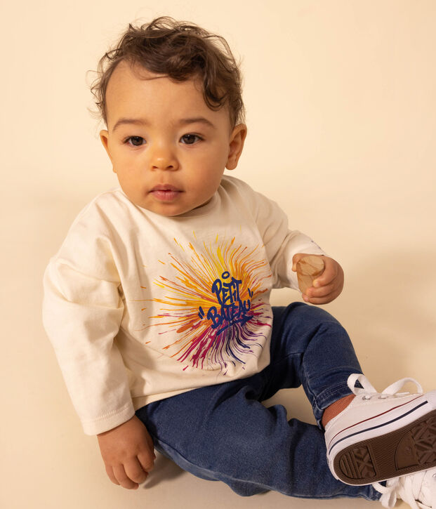 Camiseta de manga larga de jersey para beb&eacute; crudo