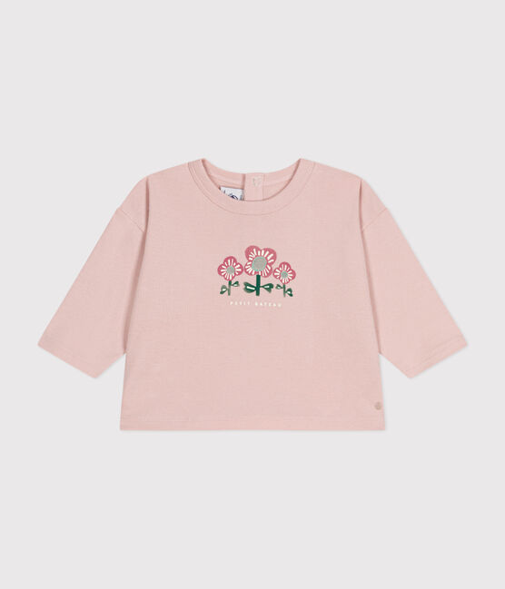 Camiseta de algodón de manga larga para bebé rosa SALINE