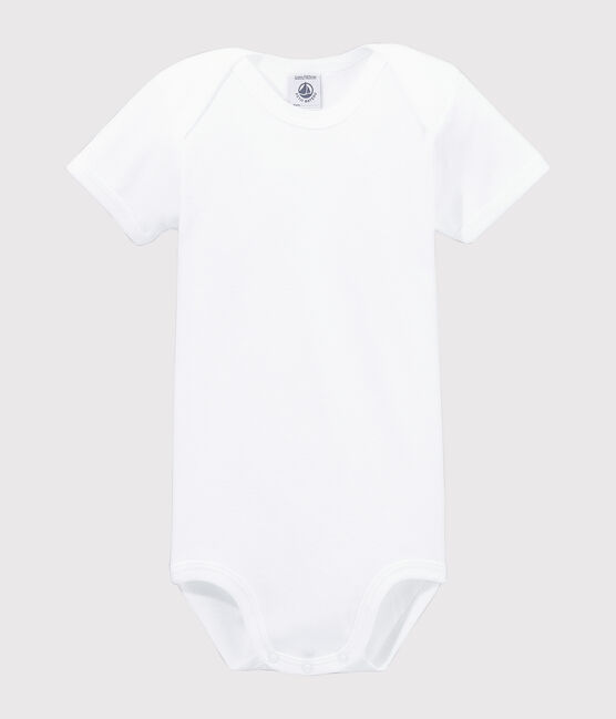 Body blanco de manga corta de bebé blanco ECUME