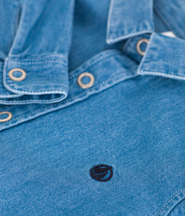 Camisa vaquera ligera para ni&ntilde;o azul