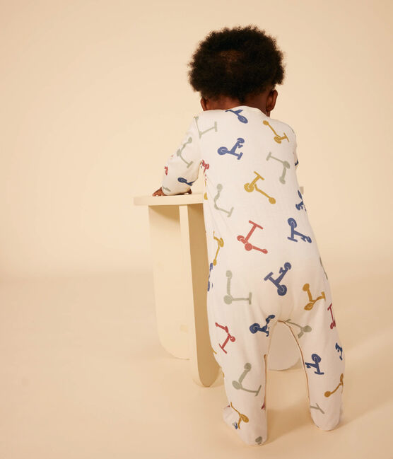 Pijama de algodón con estampado para bebé blanco AVALANCHE/ MULTICO