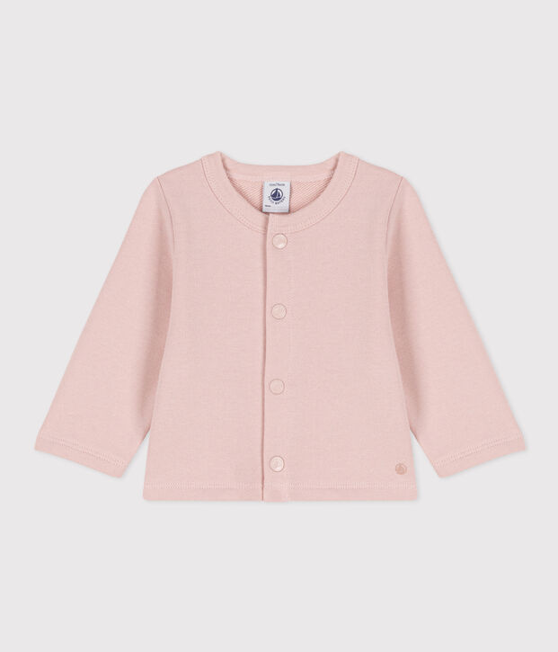 C&aacute;rdigan de mulet&oacute;n de beb&eacute; rosa