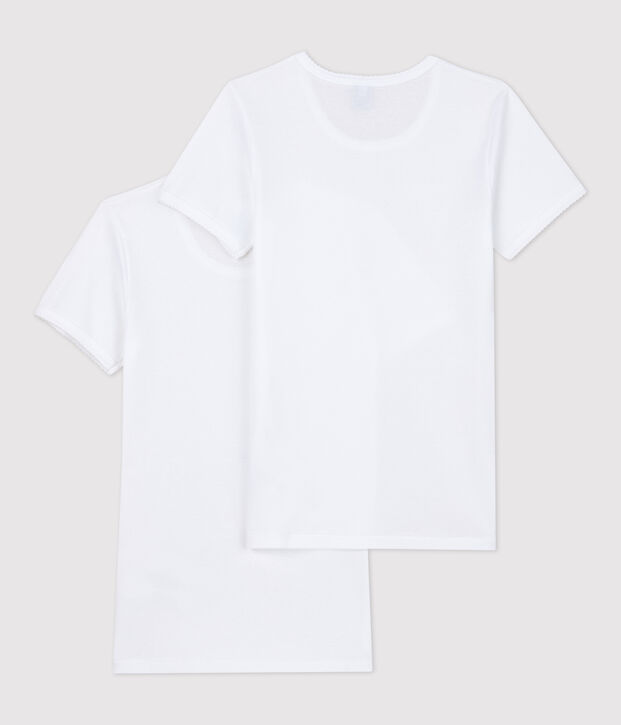 Lote de 2 camisetas blancas de manga corta de chica multicolor