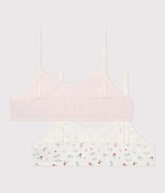 Juego de 2 tops infantiles de algodón y elastano con estampado de frutas variante 1