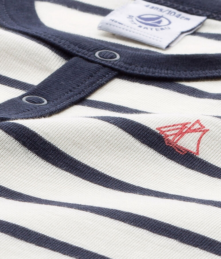 Pyjacourt gar&ccedil;on ray&eacute; beige COQUILLE/azul SMOKING