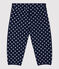 Pantalón de muletón de bebé. azul SMOKING/blanco MARSHMALLOW
