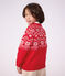 Jersey infantil de jacquard de lana y algod&oacute;n rojo/multicolor