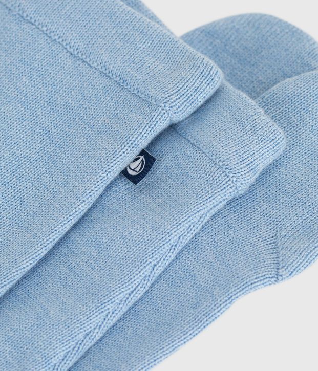 Pantal&oacute;n tricotado de lana y algod&oacute;n para beb&eacute; azul