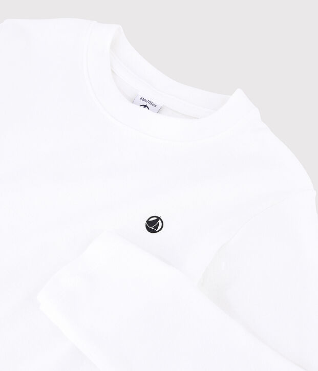 Camiseta de algod&oacute;n de ni&ntilde;a/ni&ntilde;o blanco