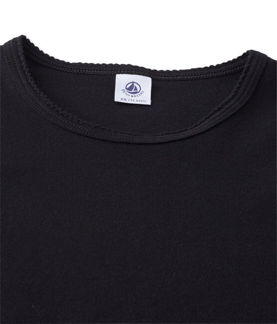 Camiseta manga corta lisa para mujer negro NOIR