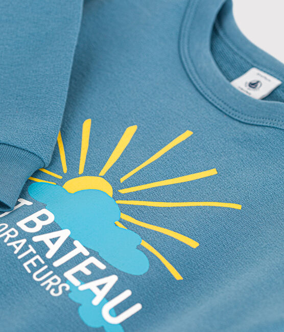 Sudadera de muletón ligero para bebé azul LAVIS