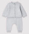 Conjunto de 2 prendas grises de bebé en punto de algodón ecológico gris POUSSIERE CHINE