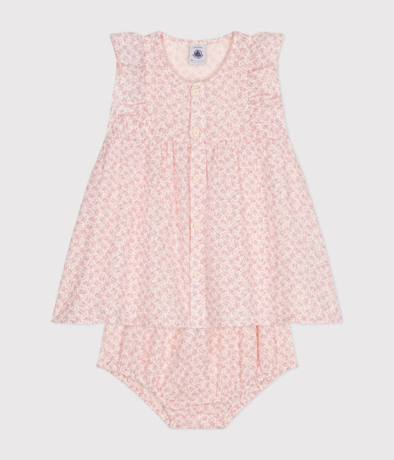 Vestido de manga corta y pololo de gasa de algodón para bebé AVALANCHE/ PANTY