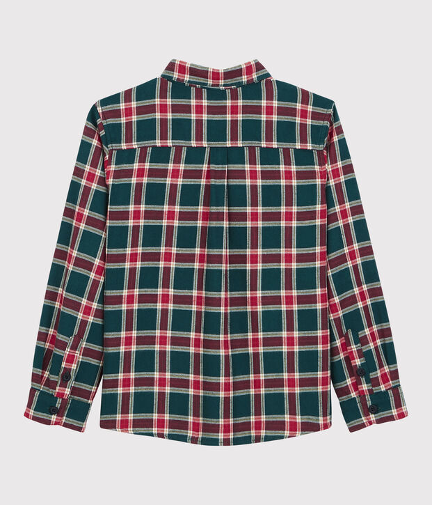 Camisa a cuadros de ni&ntilde;o verde/multicolor