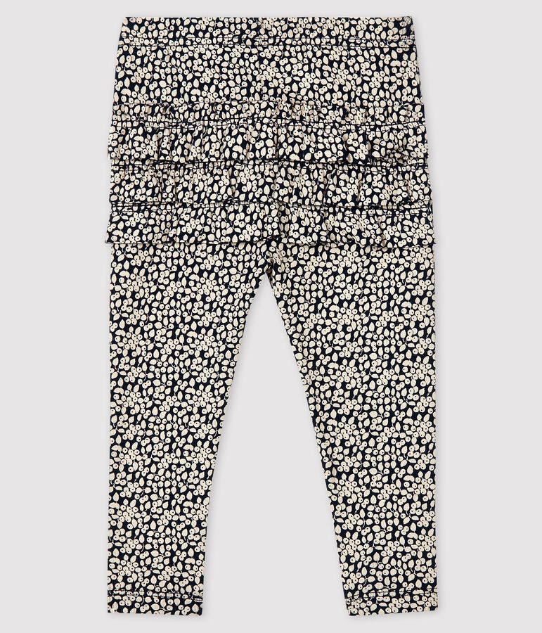 Leggings estampados para beb&eacute; ni&ntilde;a azul/blanco