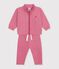 Conjunto de sudadera y pantal&oacute;n de algod&oacute;n liso para beb&eacute; rosa