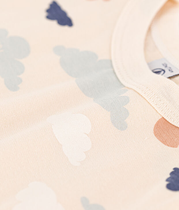 Camiseta estampada de manga corta de punto para beb&eacute; crudo/multicolor