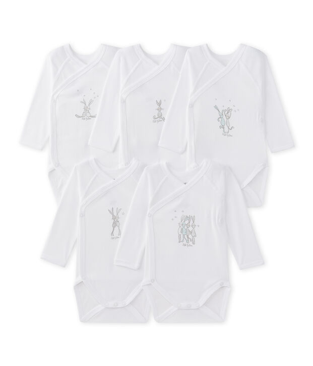 Lote de 5 bodis de nacimiento para beb&eacute; mixto multicolor