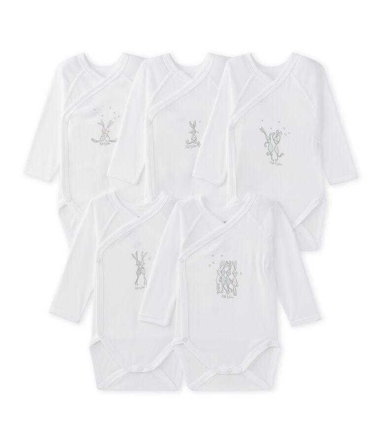 Lote de 5 bodis de nacimiento para beb&eacute; mixto multicolor